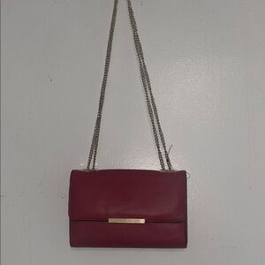 INC International Concepts Burgundy Crossbody Bag with Chain Strap